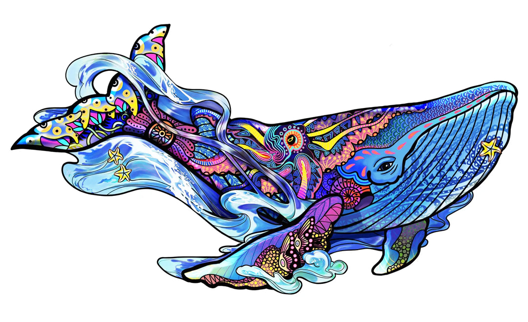 Eureka Rainbow Wooden Puzzle - BLUE WHALE